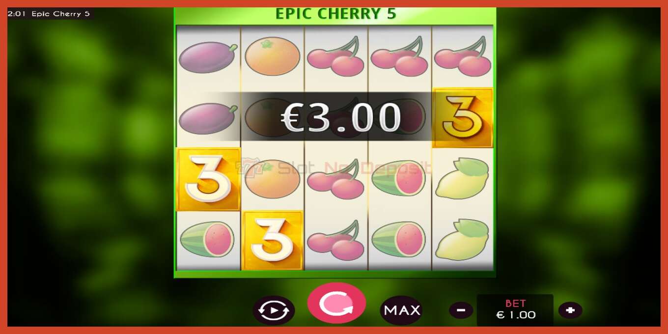 老虎机截图: Epic Cherry 5 没有押金, 数字 - 3