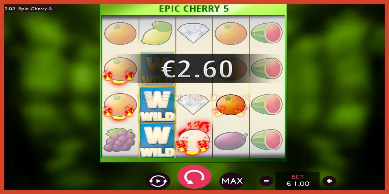 老虎机截图: Epic Cherry 5 没有押金, 数字 - 4