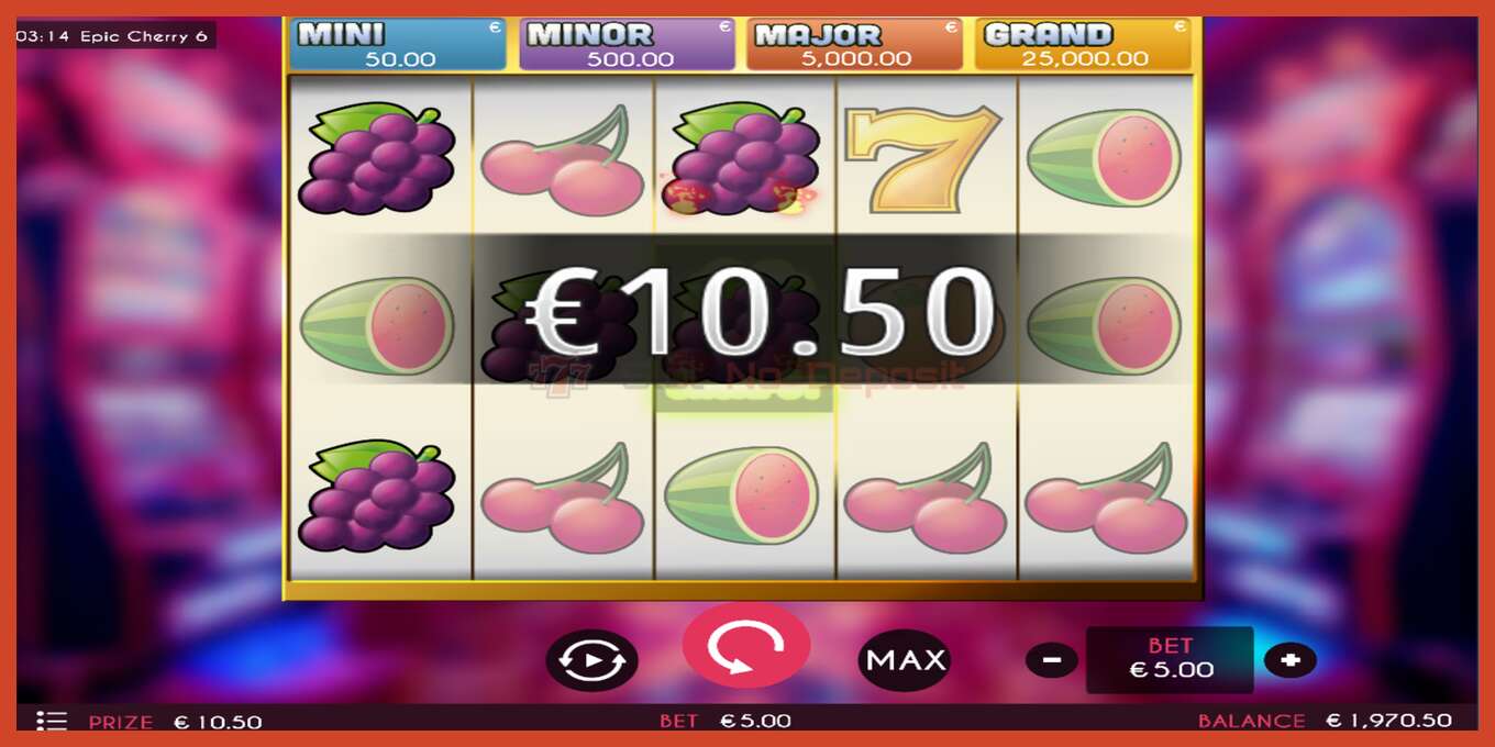 Slot screenshot: Epic Cherry 6 no deposit, number - 3