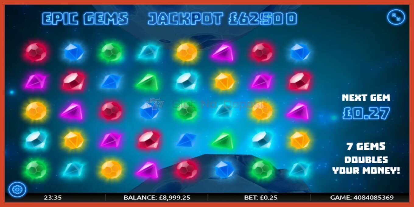 Slot screenshot: Epic Gems no deposit, number - 1