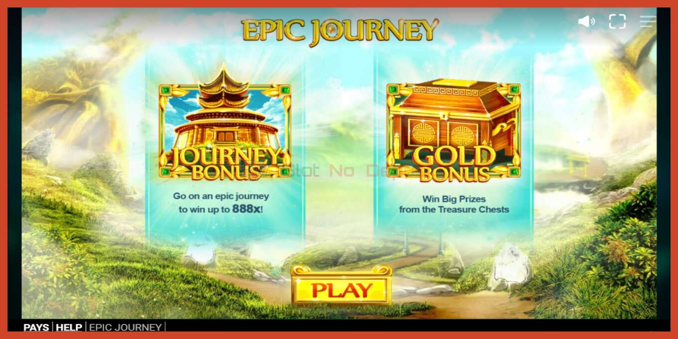 Slot ekran görüntüsü: Epic Journey depozit yoxdur, nömrə - 1