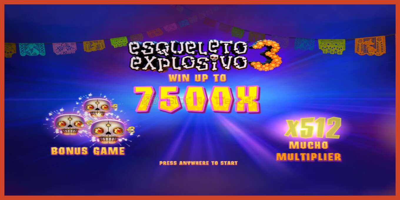 Slot screenshot: Esqueleto Explosivo 3 no deposit, number - 1