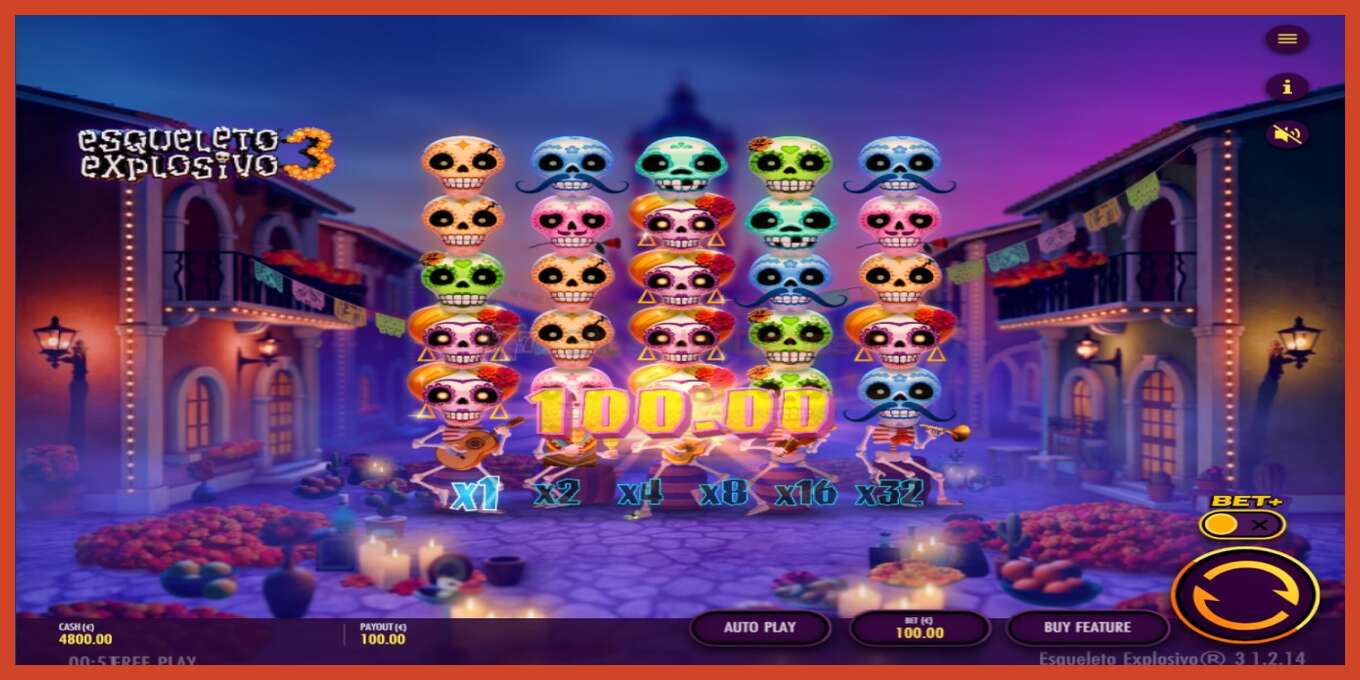 Slot screenshot: Esqueleto Explosivo 3 no deposit, number - 3