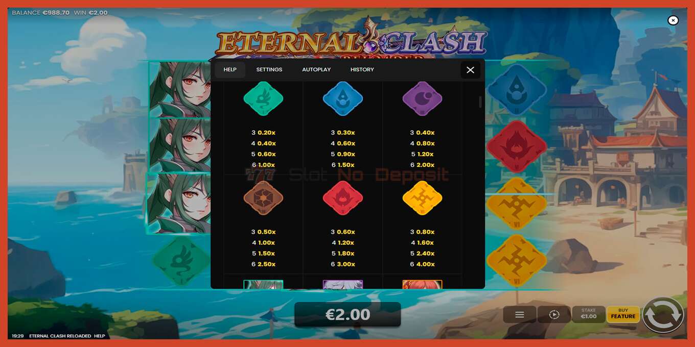 Pamja e ekranit të slotit: Eternal Clash Reloaded pa depozitë, numri - 6