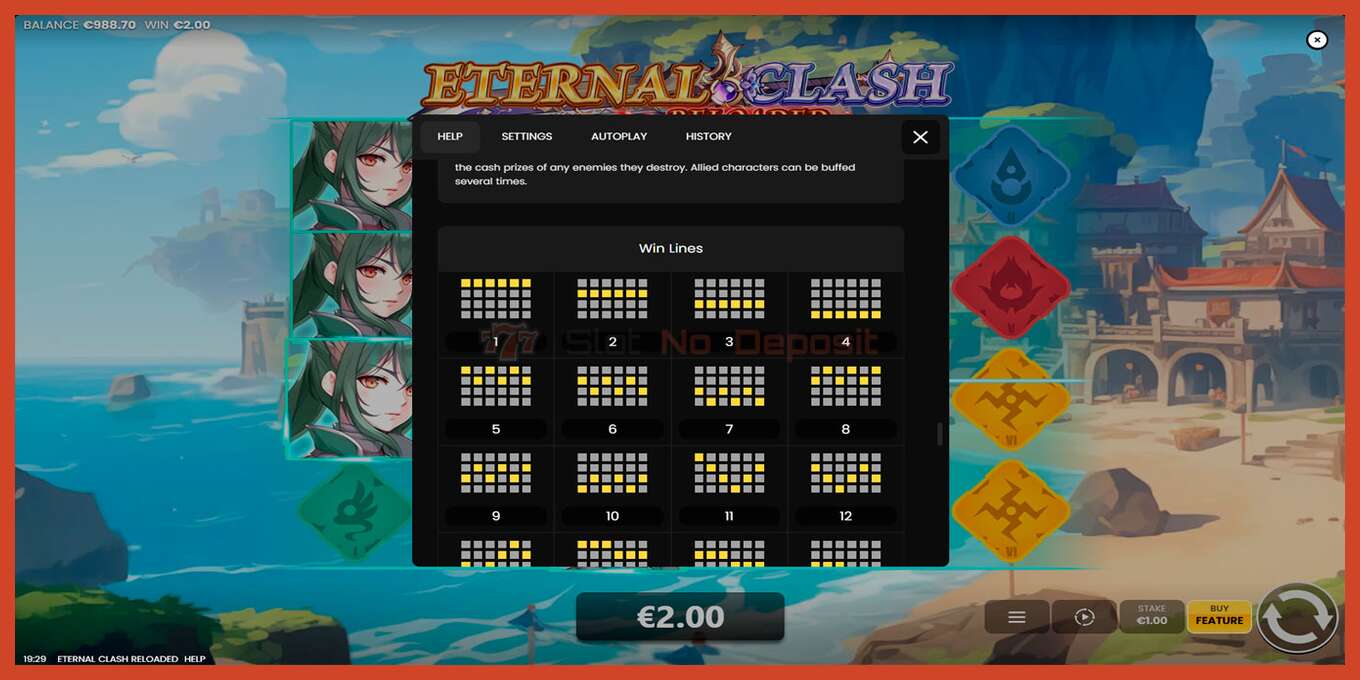 Pamja e ekranit të slotit: Eternal Clash Reloaded pa depozitë, numri - 7