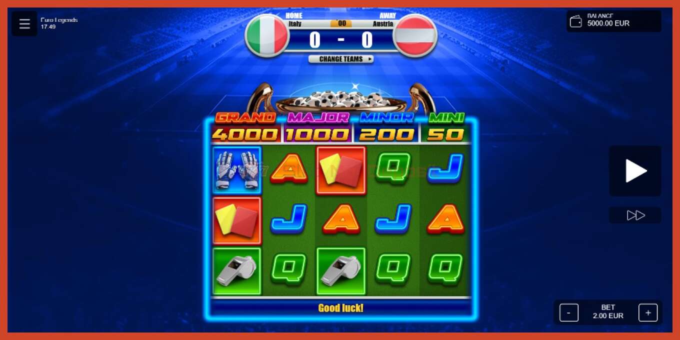 Slot screenshot: Euro Legends no deposit, number - 1