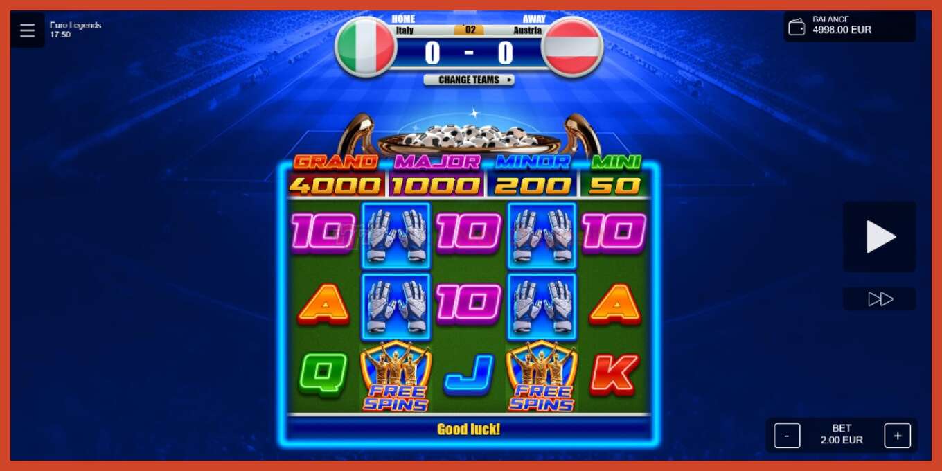 Slot screenshot: Euro Legends no deposit, number - 2