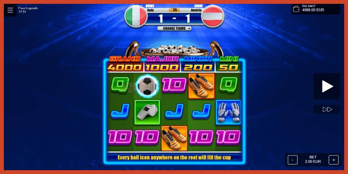 Slot screenshot: Euro Legends no deposit, number - 3