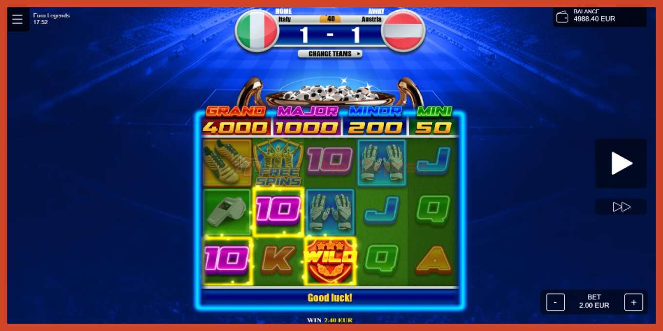 Slot screenshot: Euro Legends no deposit, number - 4