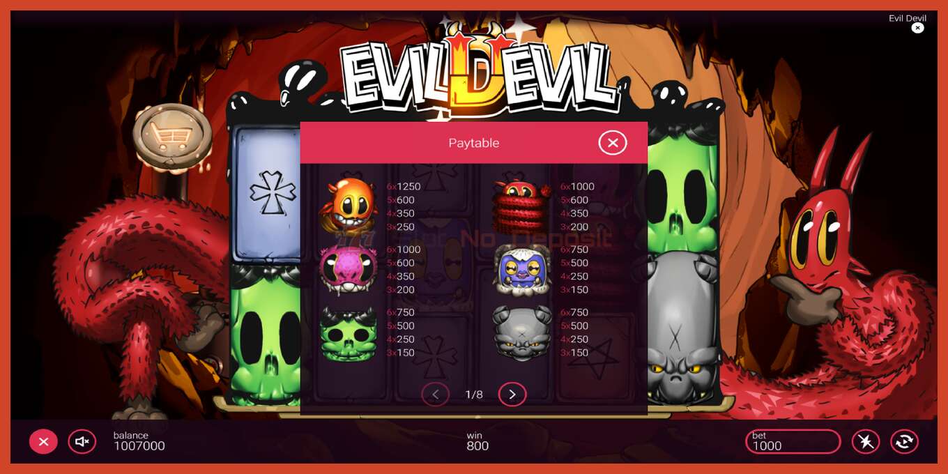 Slot screenshot: Evil Devil no deposit, number - 5