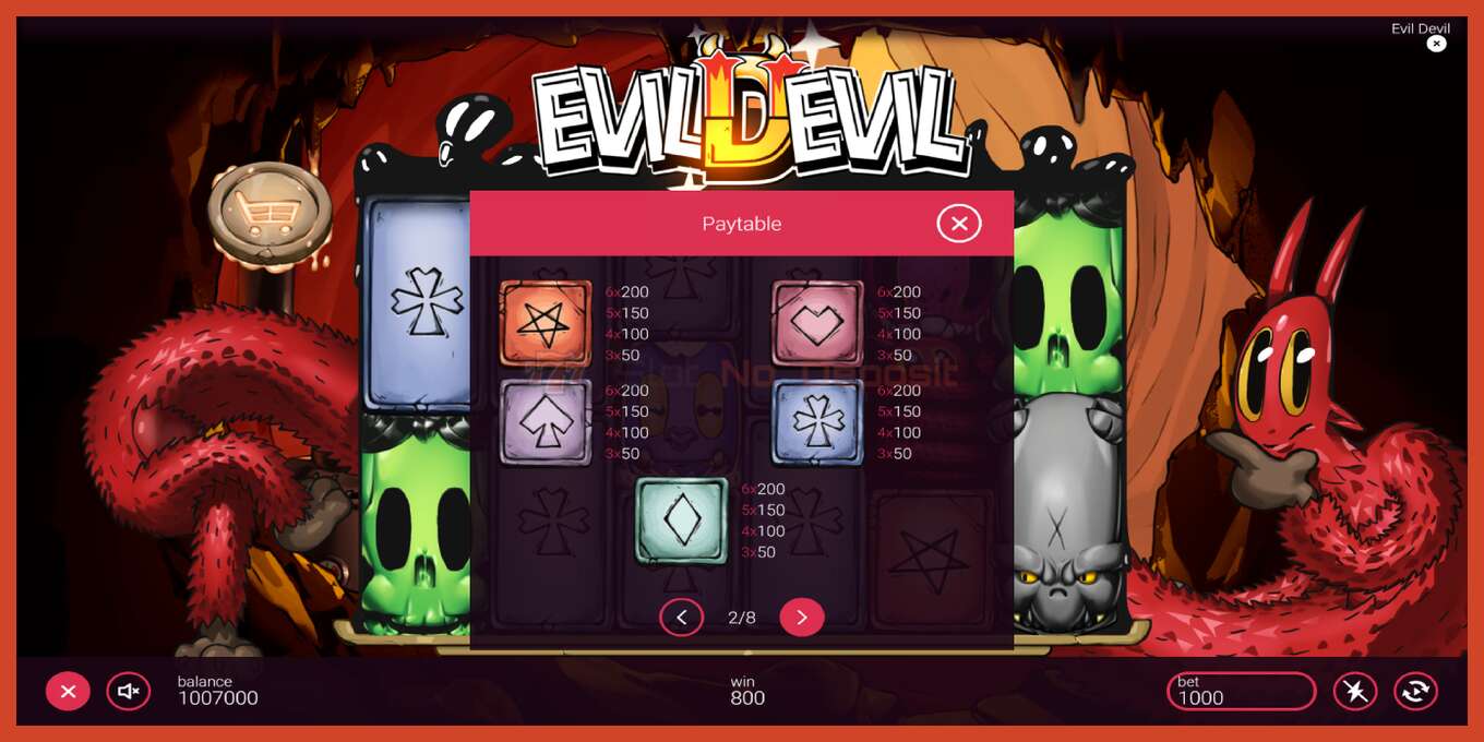 Slot screenshot: Evil Devil no deposit, number - 6