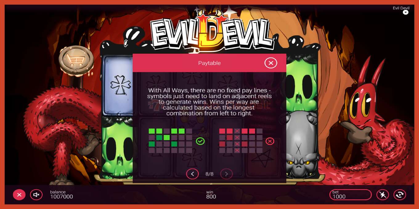 Slot screenshot: Evil Devil no deposit, number - 7