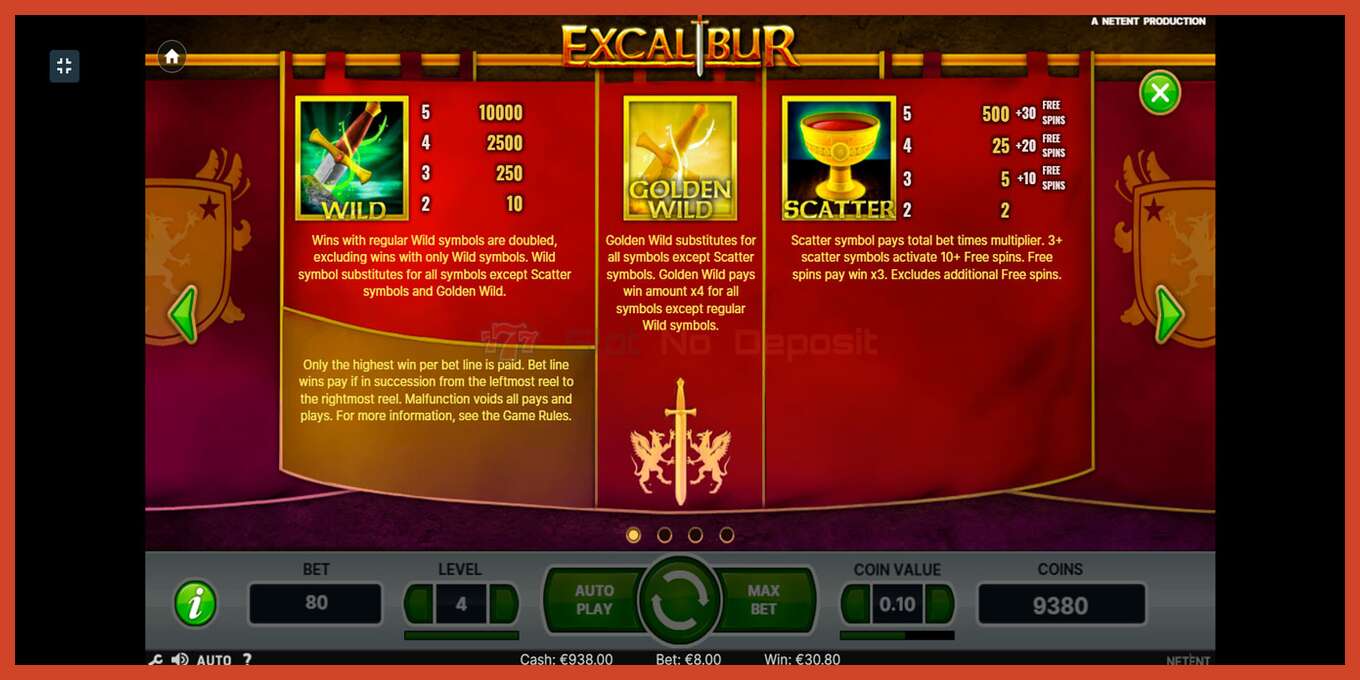 Slot skrinshoti: Excalibur depozit yoq, raqam - 6