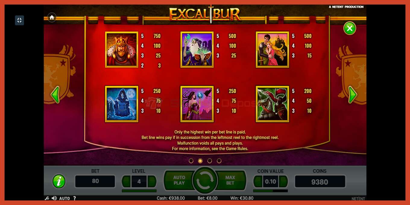 Slot skrinshoti: Excalibur depozit yoq, raqam - 7