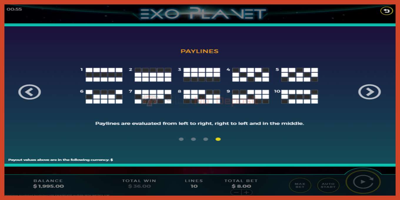 Slot screenshot: Exo Planet no deposit, number - 6