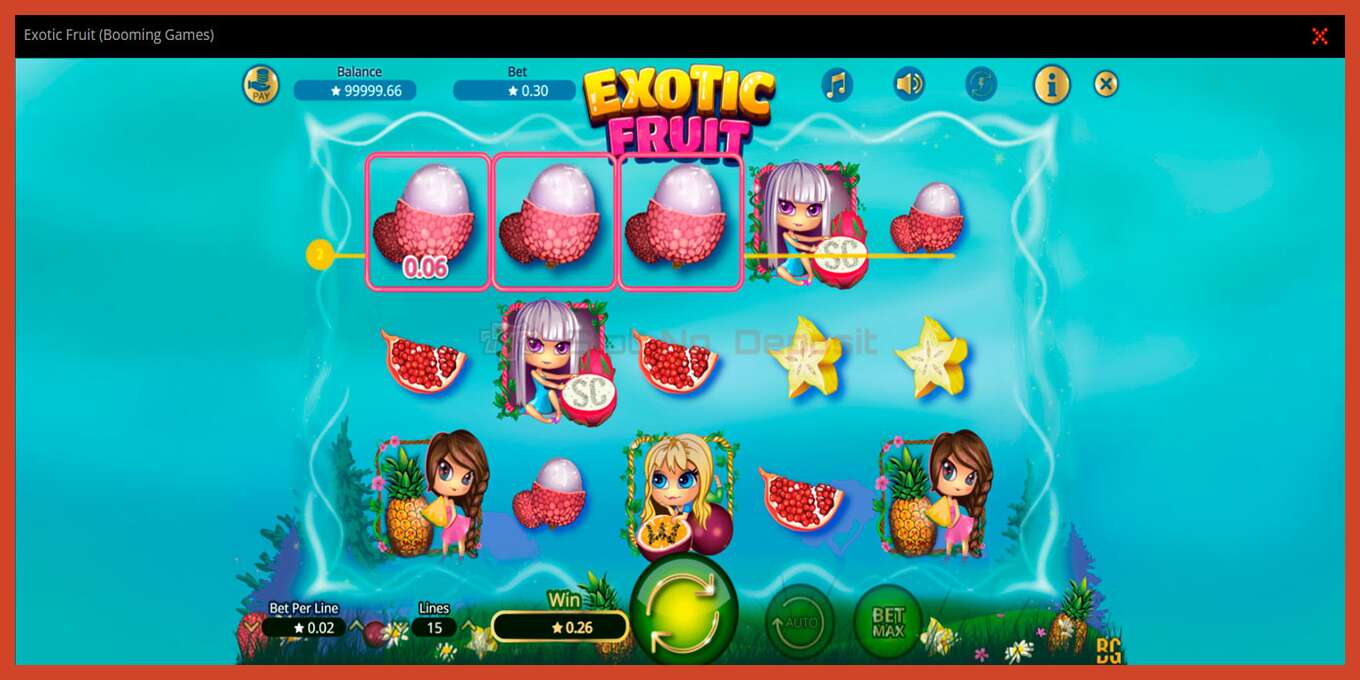 Slot screenshot: Exotic Fruit no deposit, number - 4