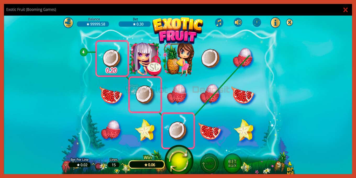 Slot screenshot: Exotic Fruit no deposit, number - 5