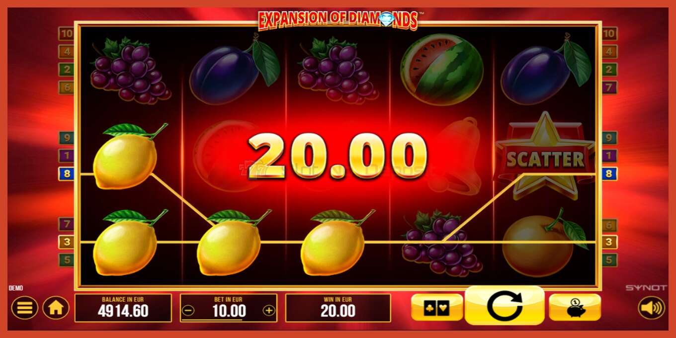 Slot screenshot: Expansion of Diamonds no deposit, number - 3