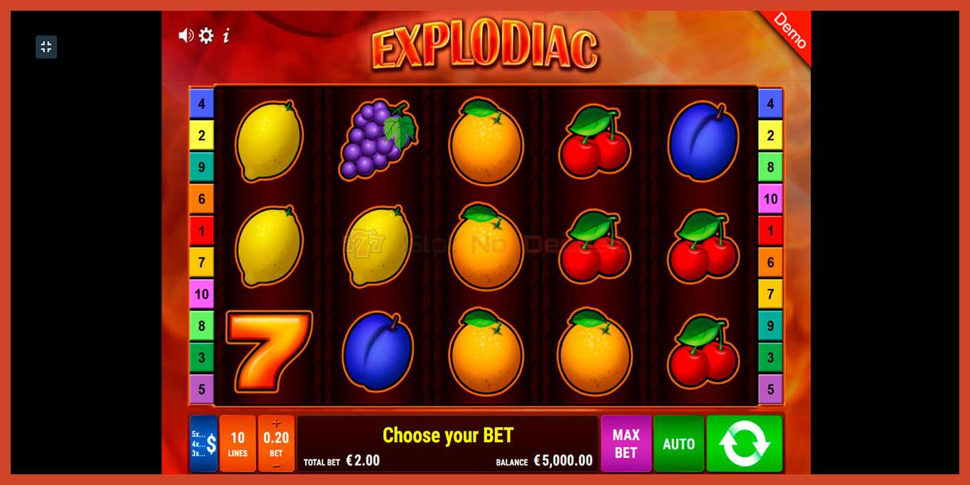 Slot screenshot: Explodiac no deposit, number - 1