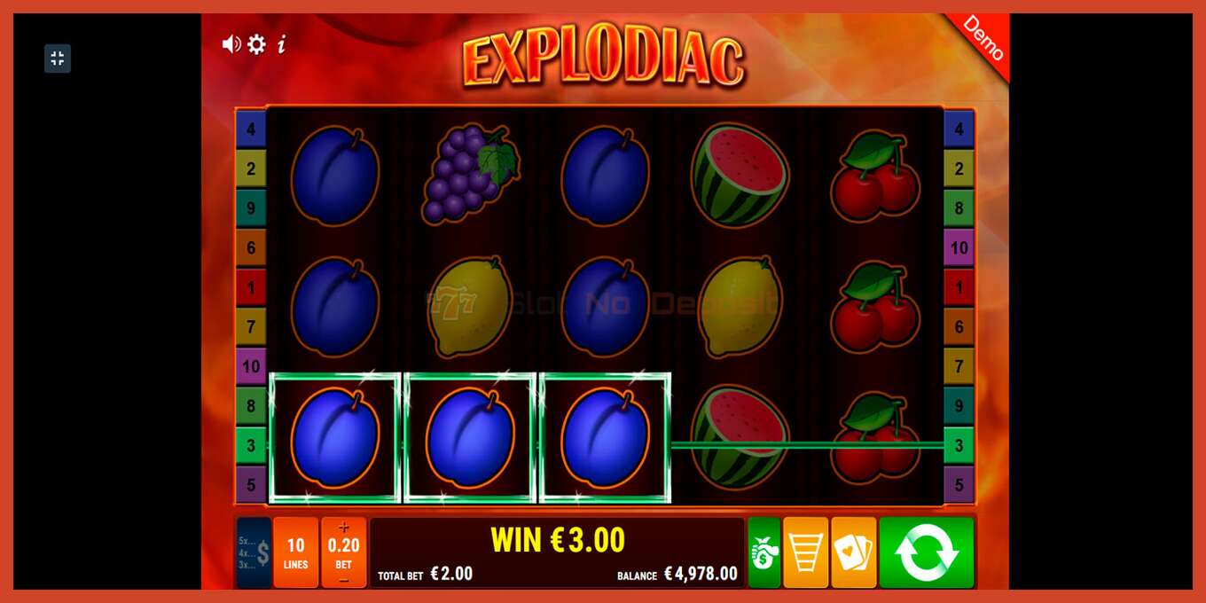 Slot screenshot: Explodiac no deposit, number - 2