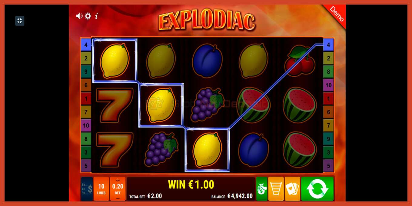 Slot screenshot: Explodiac no deposit, number - 4