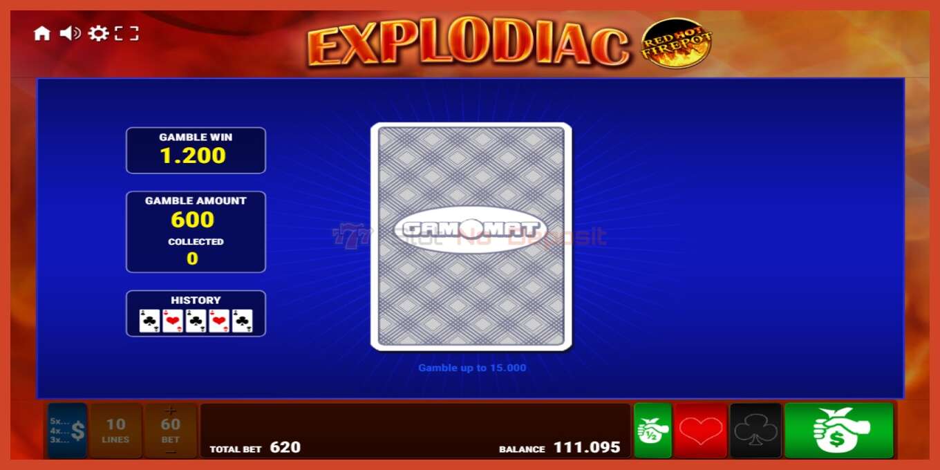 Slot screenshot: Explodiac Red Hot Firepot no deposit, number - 5