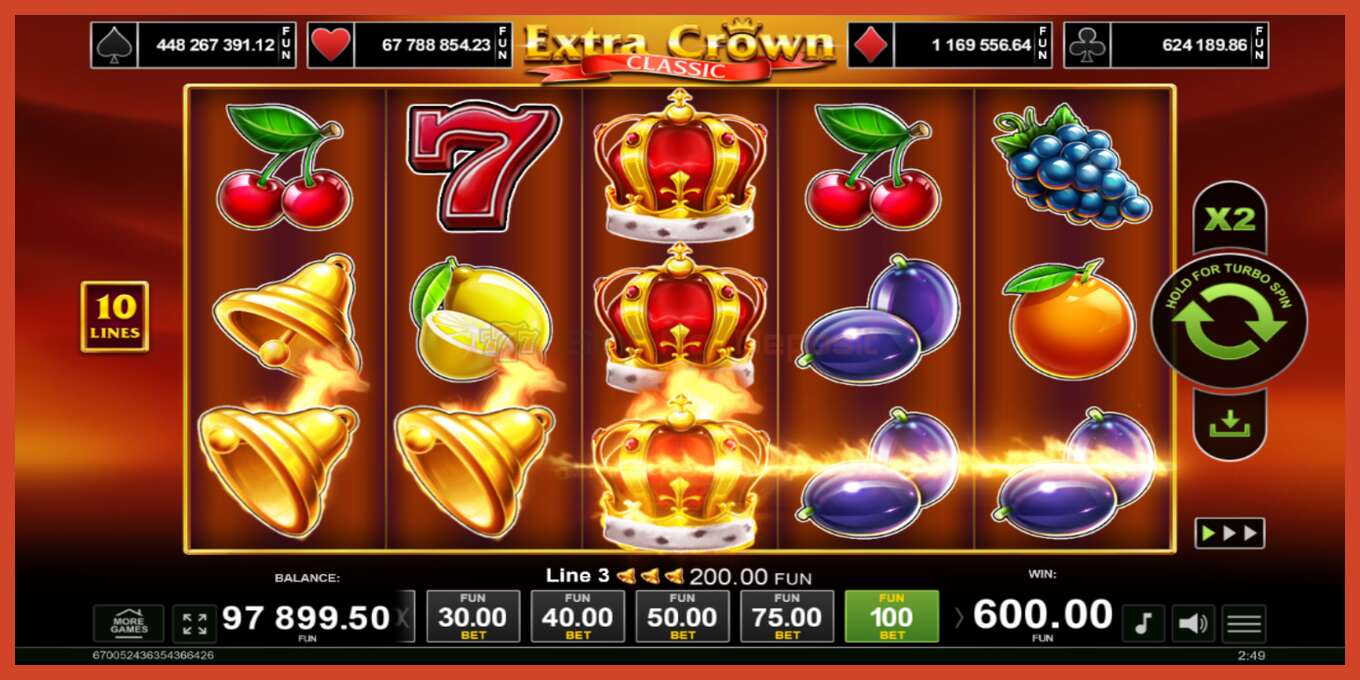 Slot skrinshoti: Extra Crown Classic depozit yoq, raqam - 2