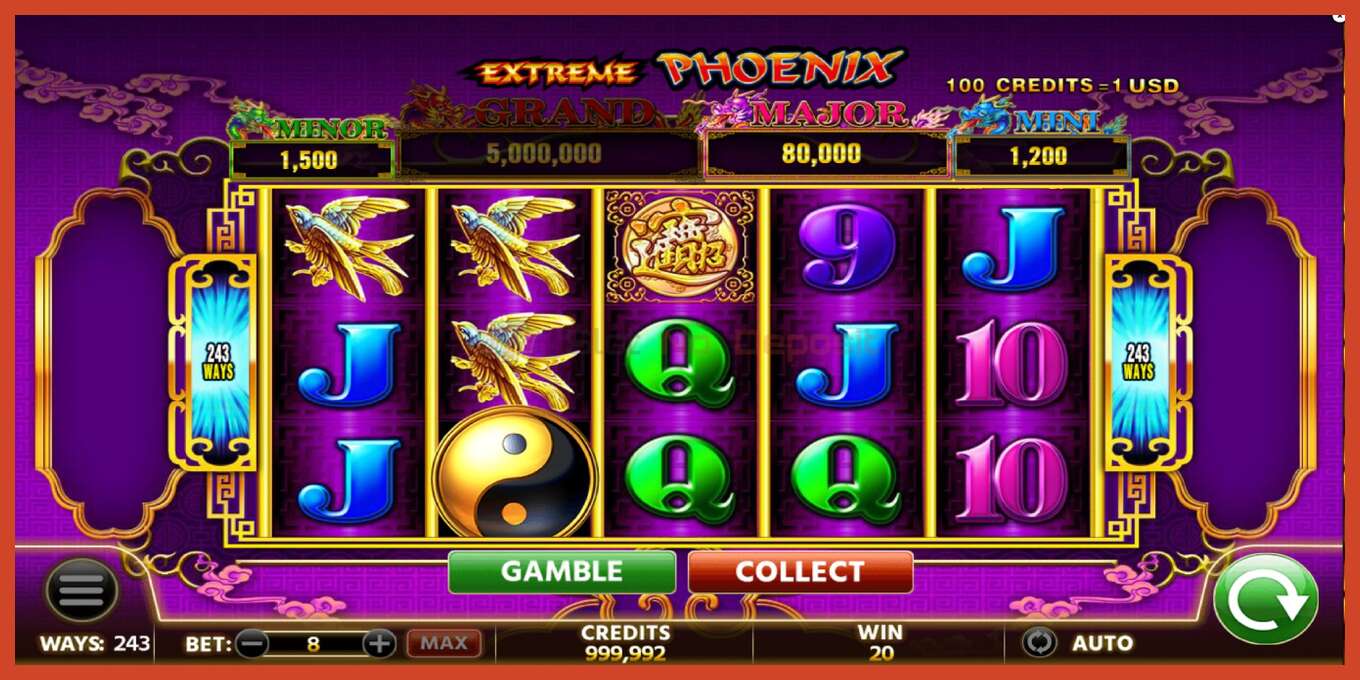 Slot screenshot: Extreme Phoenix no deposit, number - 1