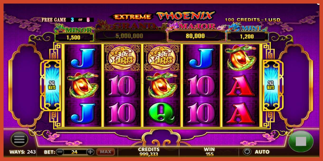 Slot screenshot: Extreme Phoenix no deposit, number - 6