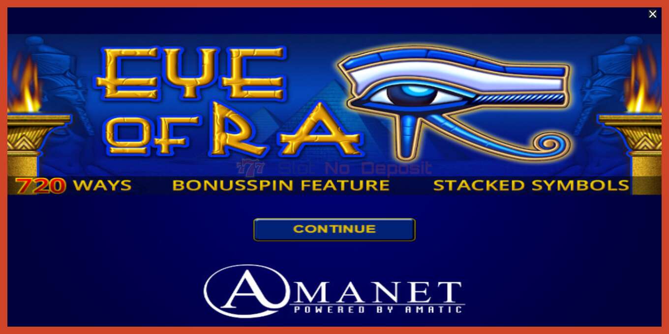 Slot screenshot: Eye of Ra no deposit, number - 1