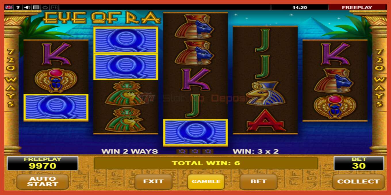 Slot screenshot: Eye of Ra no deposit, number - 3