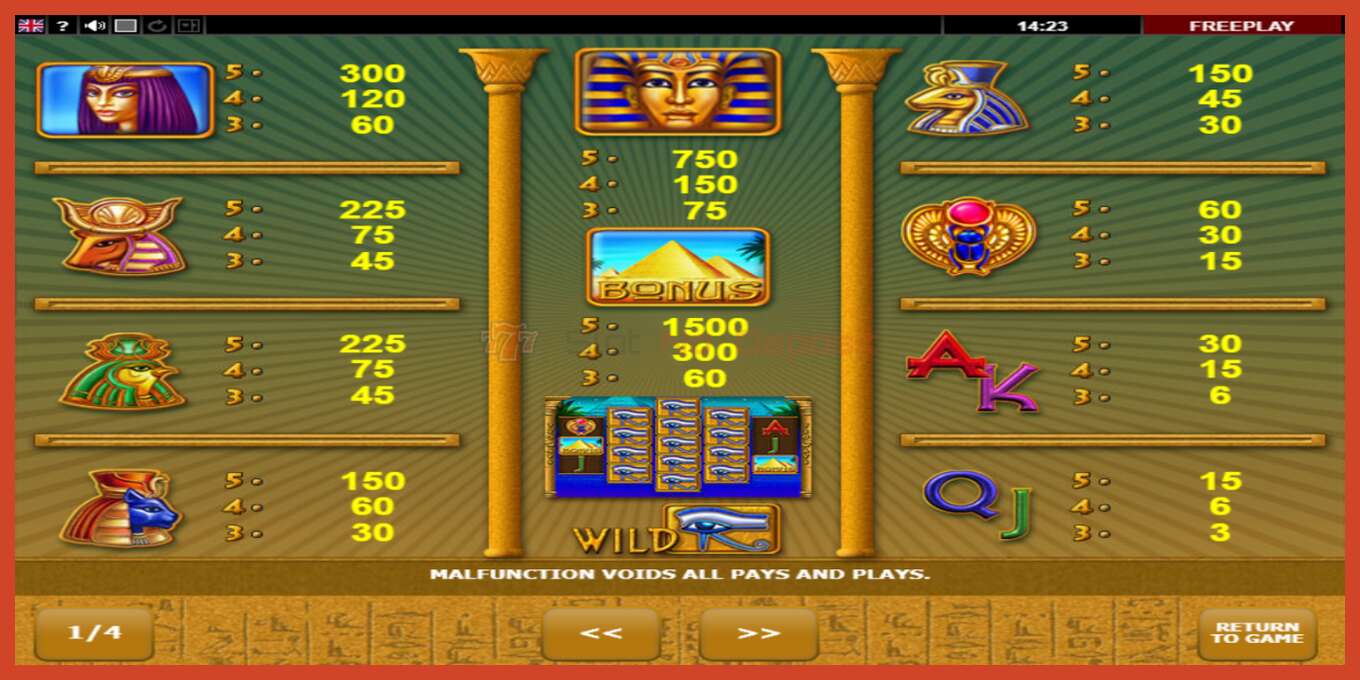 Slot screenshot: Eye of Ra no deposit, number - 6