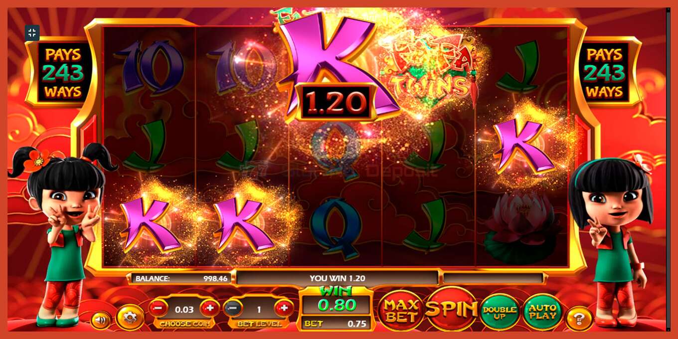 Tangkapan skrin slot: Fa Fa Twins tiada deposit, nombor - 3