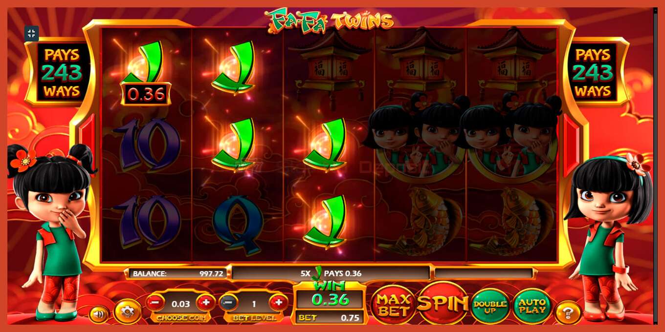 Tangkapan skrin slot: Fa Fa Twins tiada deposit, nombor - 4