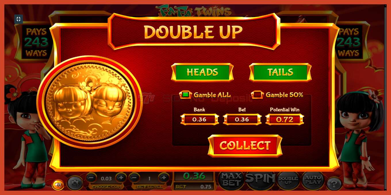 Tangkapan skrin slot: Fa Fa Twins tiada deposit, nombor - 5