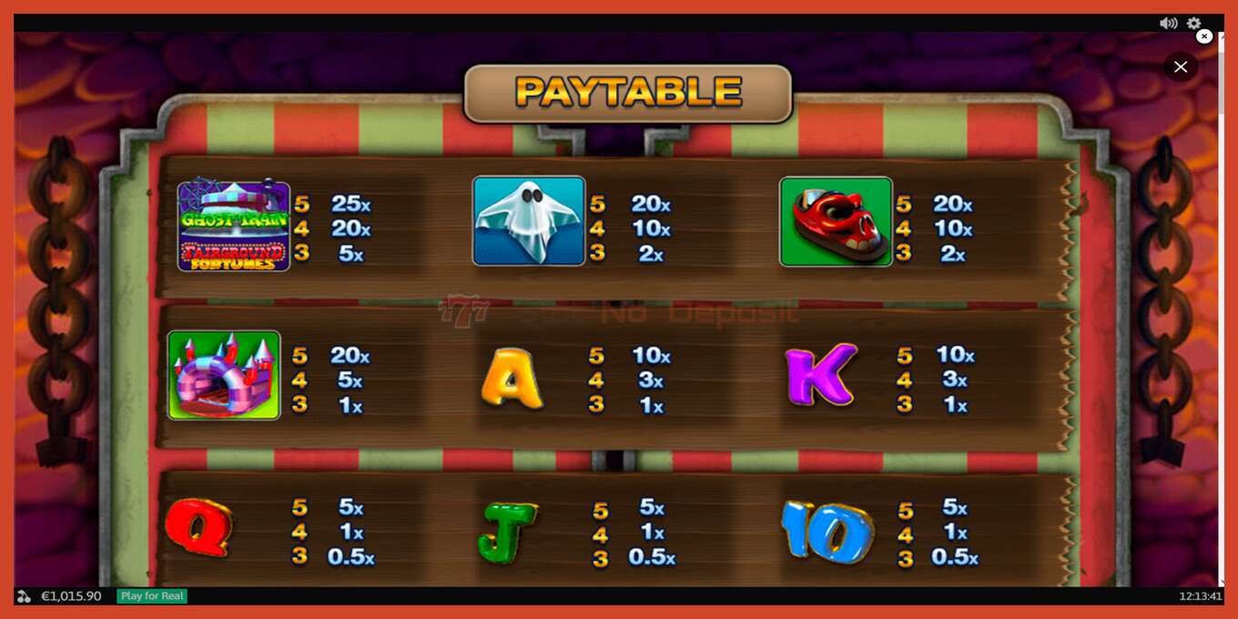 Slot screenshot: Fairground Fortunes Ghost Train no deposit, number - 7