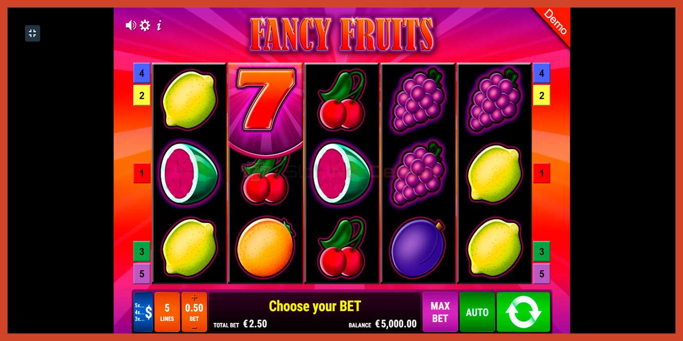 Slot screenshot: Fancy Fruits no deposit, number - 1