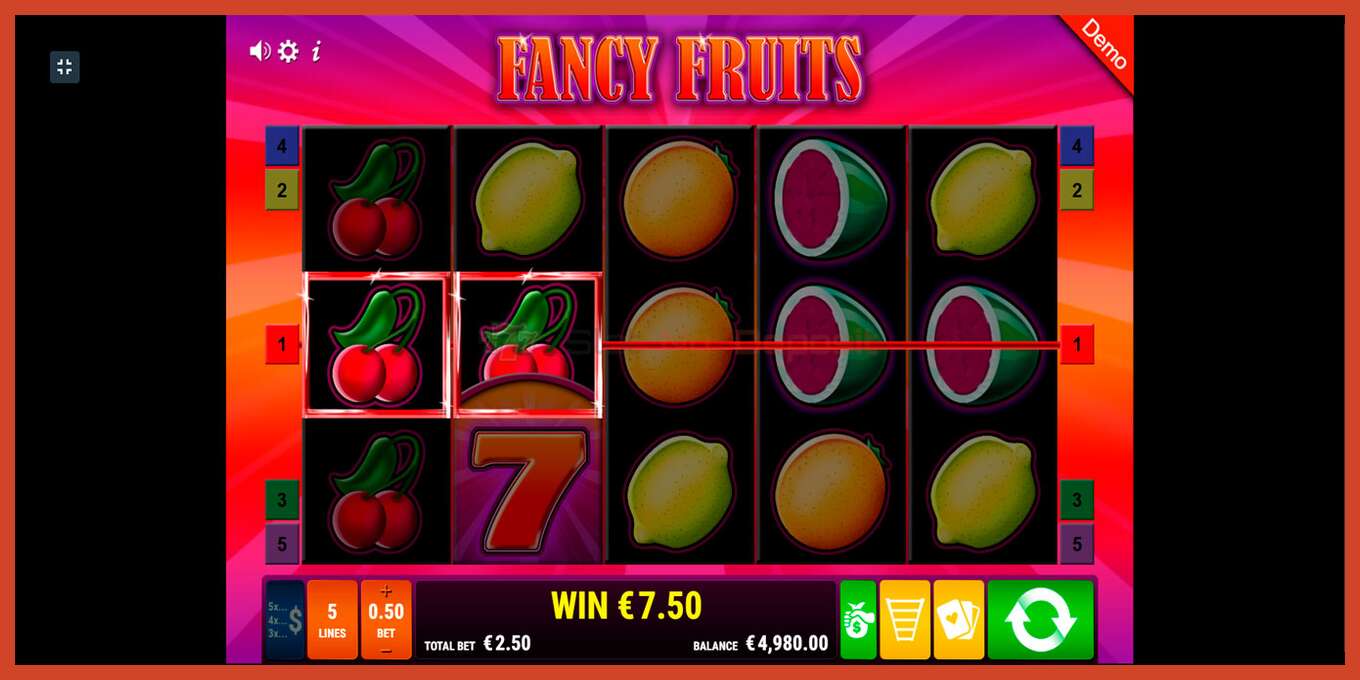 Slot screenshot: Fancy Fruits no deposit, number - 2