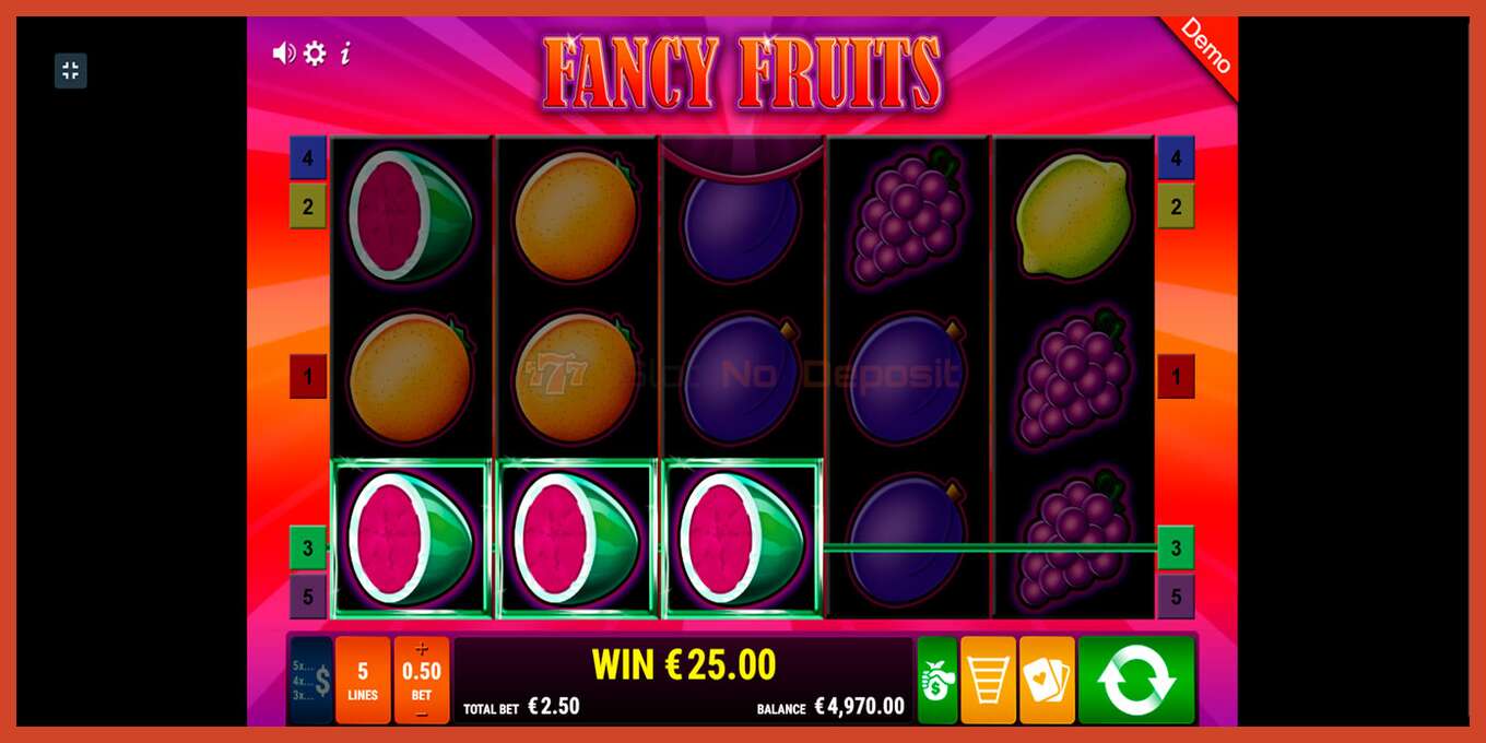 Slot screenshot: Fancy Fruits no deposit, number - 3