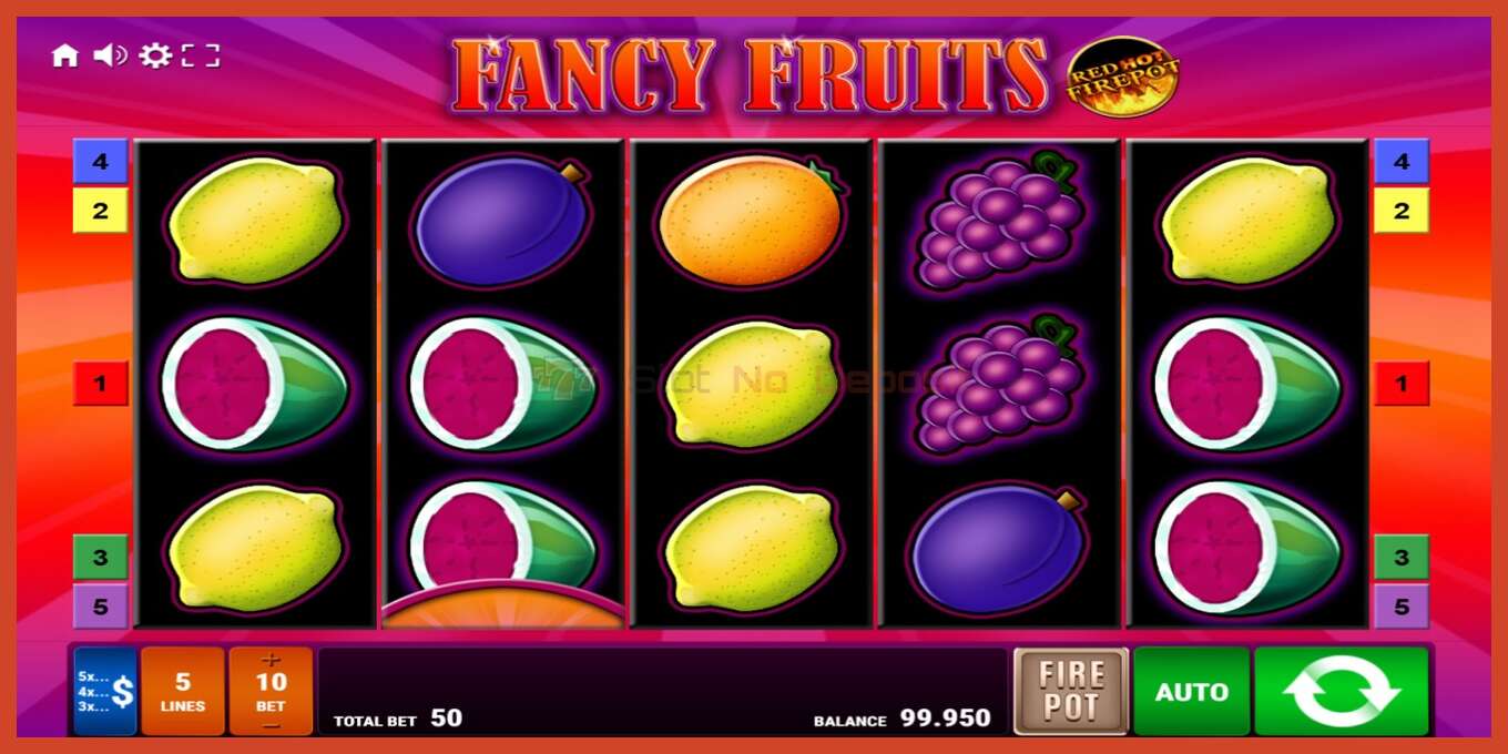 Slot screenshot: Fancy Fruits Red Hot Firepot no deposit, number - 1