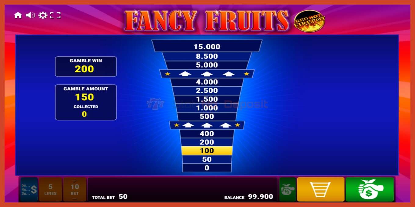 Slot screenshot: Fancy Fruits Red Hot Firepot no deposit, number - 3