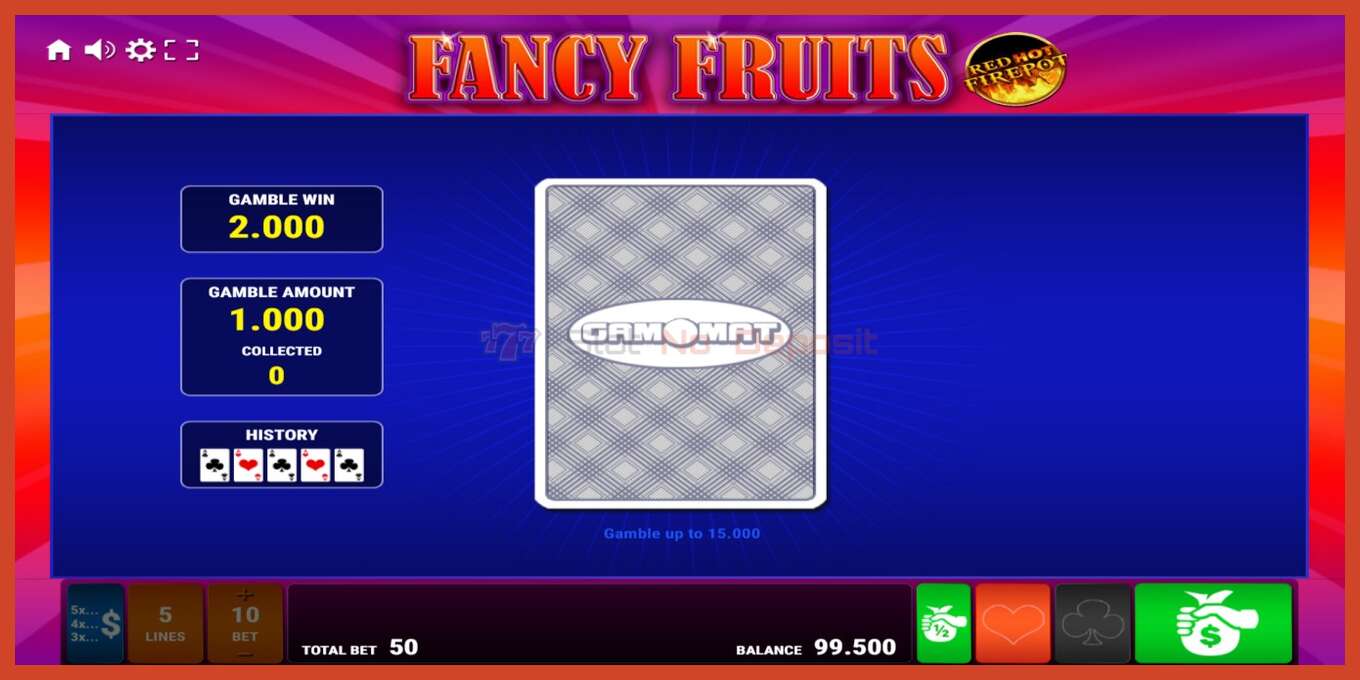 Slot screenshot: Fancy Fruits Red Hot Firepot no deposit, number - 4