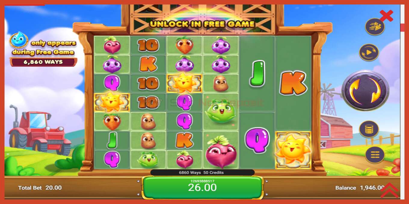 Slot screenshot: Farmland Frenzy Maxways no deposit, number - 3