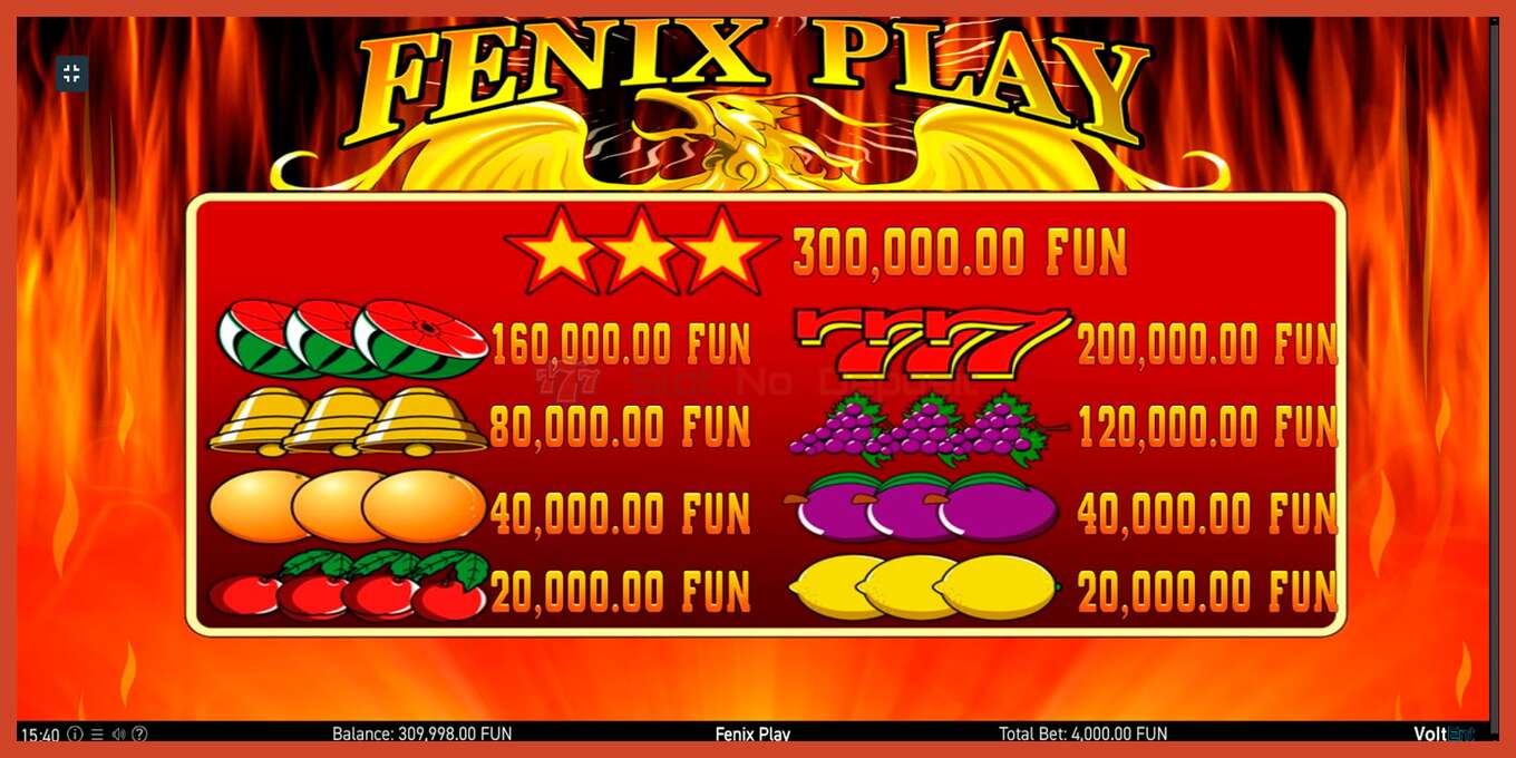 Slot screenshot: Fenix Play no deposit, number - 5