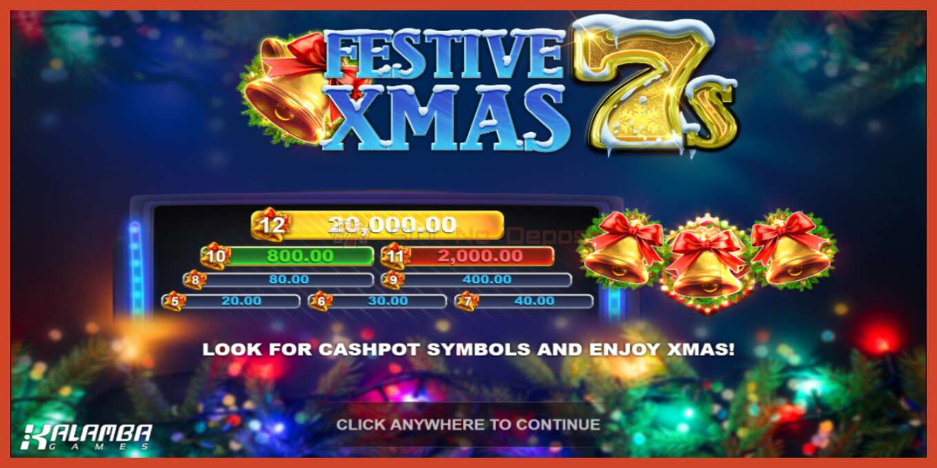 Slot screenshot: Festive Xmas 7s no deposit, number - 1