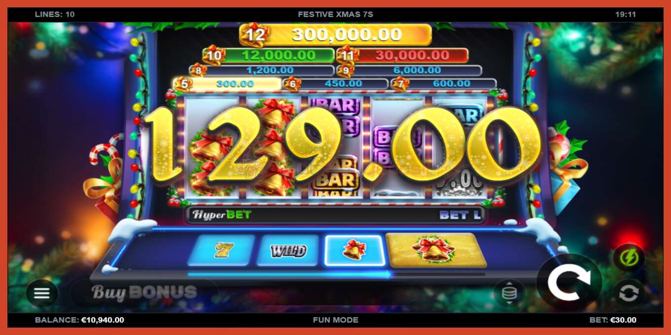 Slot screenshot: Festive Xmas 7s no deposit, number - 4