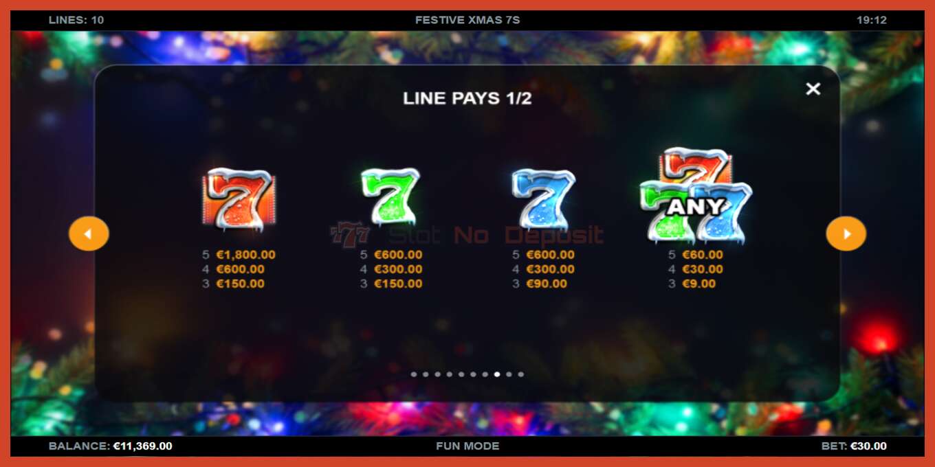 Slot screenshot: Festive Xmas 7s no deposit, number - 5