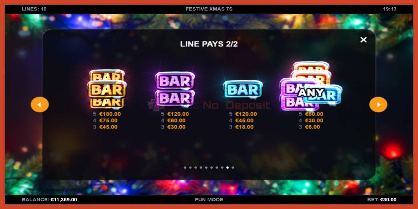 Slot screenshot: Festive Xmas 7s no deposit, number - 6