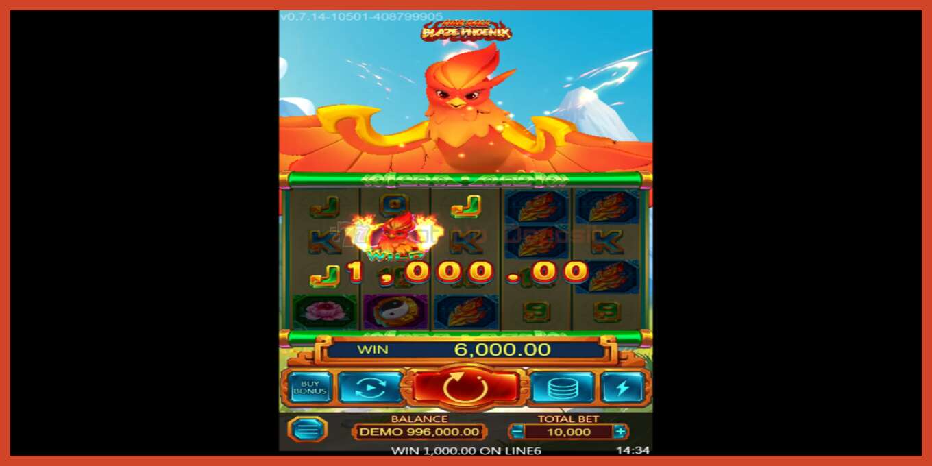 スロットのスクリーンショット: Fire Ball Blaze Phoenix デポジットなし, 番号 - 6