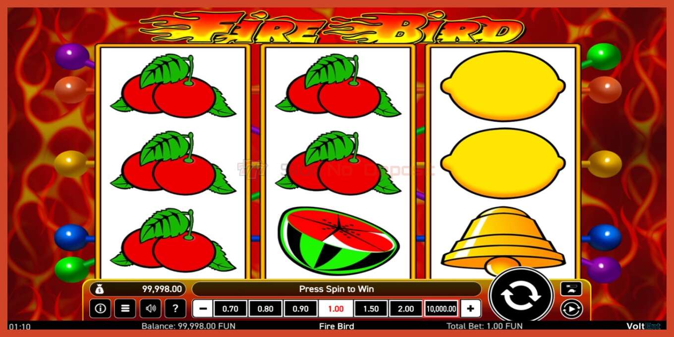 Slot screenshot: Fire Bird no deposit, number - 1